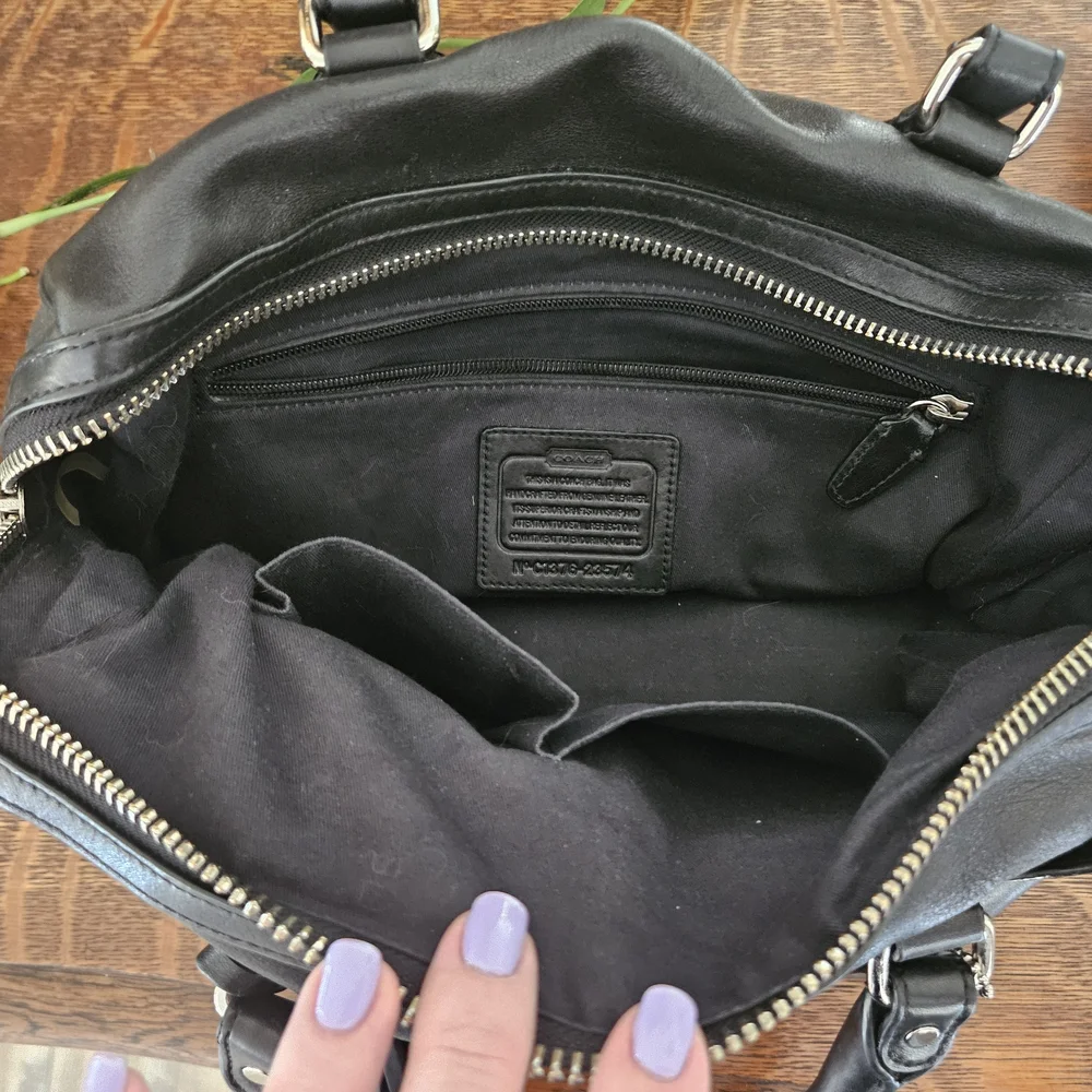 Coach Black Leather Hobo Satchel